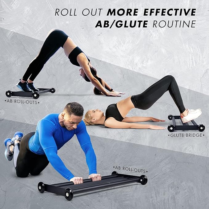Yes4All Glute Ham Glider, Exercise Wheels for Home Gym Fitness, Glute Hamstring, Booty Building-StrideForce Fitness