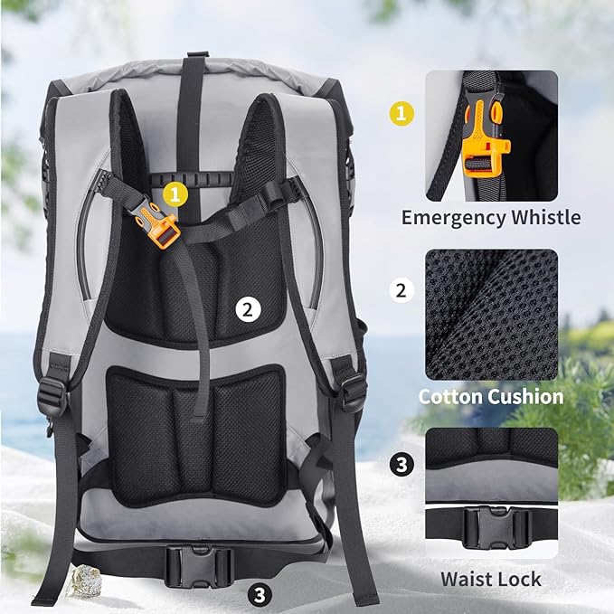 Dry Bags Waterproof Backpack for Women Men Travel Dry Bag Backpack Warterproof Bag for Kayaking Beach Boating 30L/40L-StrideForce Fitness