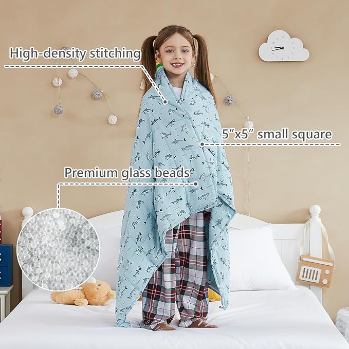L'AGRATY Weighted Blanket - 40"x60" 10lbs Breathable Weighted Blanket Microfiber Material with Glass Beads-StrideForce Fitness