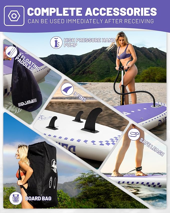 DAMA 11'*34"*6" Inflatable Paddle Board, Paddle Boards for Adults,Sup,Lightweight and Durable, Easy to Inflate, Versatile in Style, Fully Functional, Equipped w/High Grade Accessories.-StrideForce Fitness