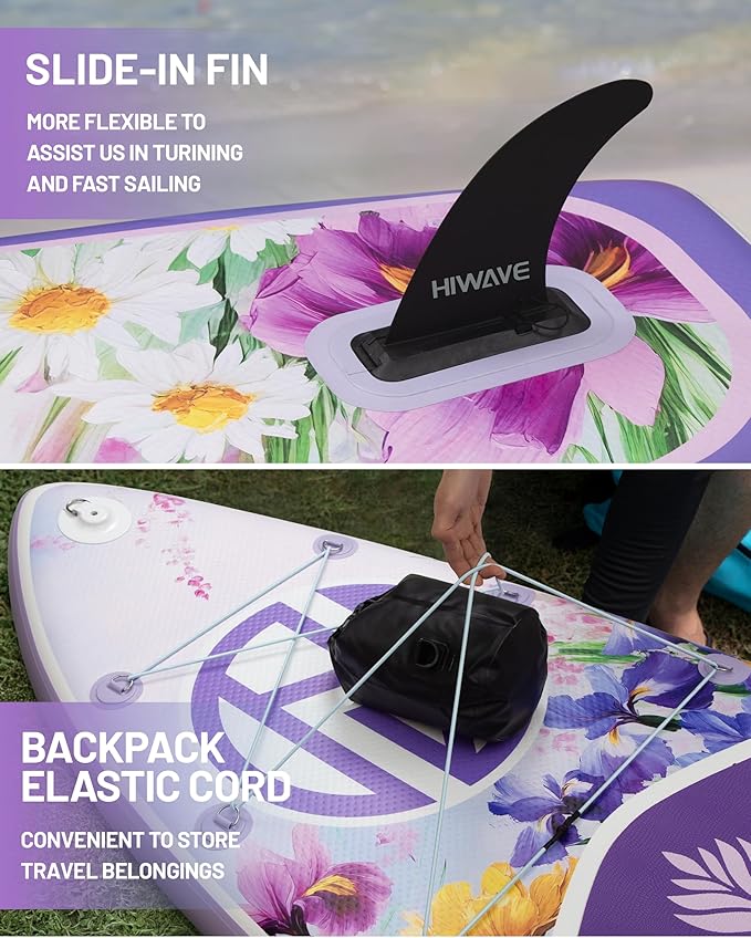 Inflatable Paddle Board 11 '* 34 "* 6" Extra Wide Sup Board, 420lb Capacity Paddle Board for Adults, Suitable for Sea and Lakes, 2+1Family Board-StrideForce Fitness