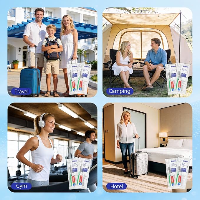 Xuezoioy 30 Sets Personal Hygiene Kit Bulk,9-IN-1 Green Disposable Toothbrushes with Toothpaste Floss Comb Soap Cover and Hotel Vanity Set Basic Travel Toiletry Supplies for Homeless,Travel,Guests