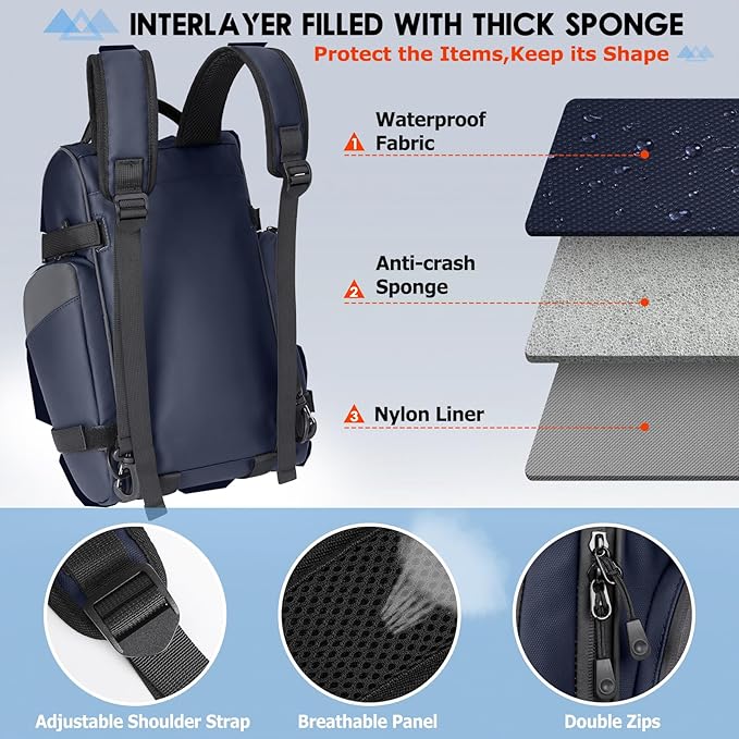 RAINSMORE Bike Bags for Bicycle Rear Rack 15L Waterproof Bike Ebike Trunk Pannier Saddle Bag with Rain Cover Bike Accessories Backpack Shoulder Bag for Commuter Travel Outdoor, Blue-StrideForce Fitness