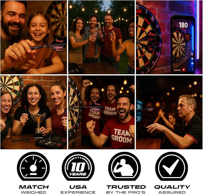 IgnatGames Premium Steel Tip Darts – 3/6/12 Pack Brass Barrels with Aluminum Shafts, 16 GlideXPro Flight Set, Tool Kit & Giftable Case-StrideForce Fitness