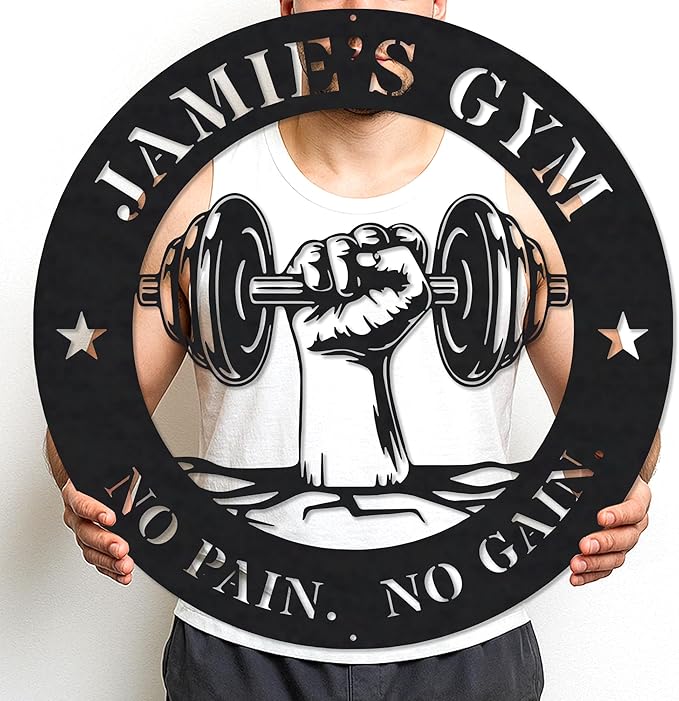 Custom Women Fitness Metal Wall Art, Personalized Fitness Home Sign, Gym Home Decor, Gifts For Fitness Girl-StrideForce Fitness