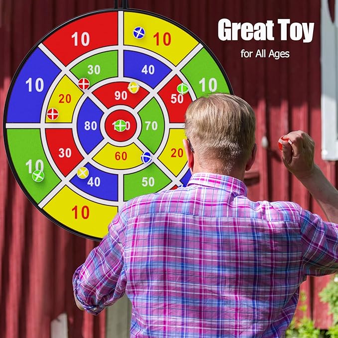 BooTaa 29" Large Dart Board for Kids, Kids Dart Board with Sticky Balls, Boys Toys, Indoor/Sport Outdoor Fun Party Play Game Toys, Birthday Gifts for 3 4 5 6 7 8 9 10 11 12 Year Old Boys Girls-StrideForce Fitness