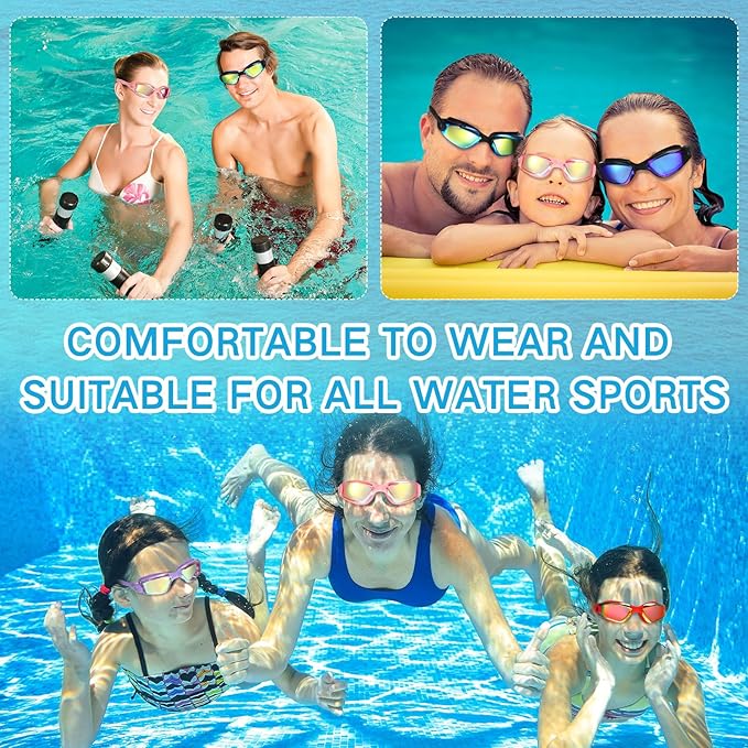 Konohan 10 Pack Swim Goggles Bulk for Kids adult Pool Goggles Anti Fog Silicone No Leak Swimming Glasses for Men Women Youth-StrideForce Fitness