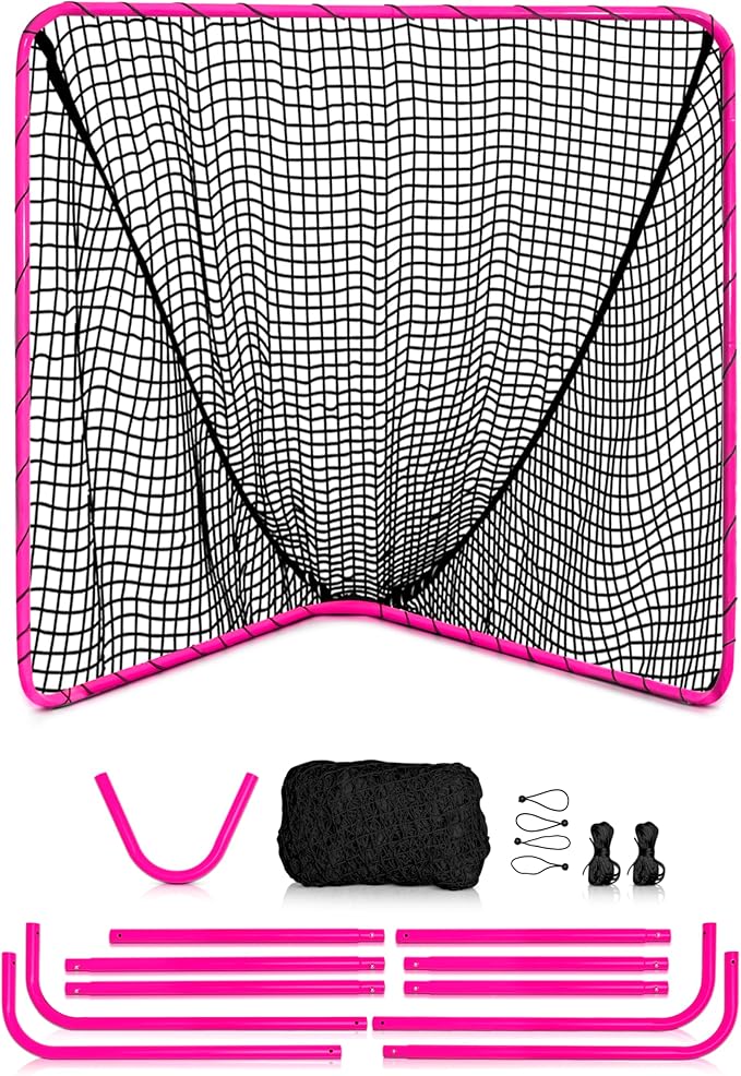 Velocity - Lacrosse Goal - Portable Steel Frame with Black Net, Perfect for Youth and Adult Training, Backyard Design-StrideForce Fitness
