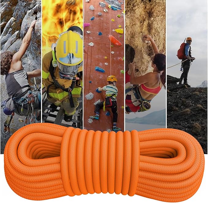 X XBEN Outdoor Climbing Rope 10M(32ft) 20M(64ft) 30M(96ft) 50M(160ft) 70M(230ft) 152M(500FT) 352M(1000FT) Static Rock Climbing Rope for Escape Rope Ice Climbing Equipment Fire Rescue Parachute-StrideForce Fitness