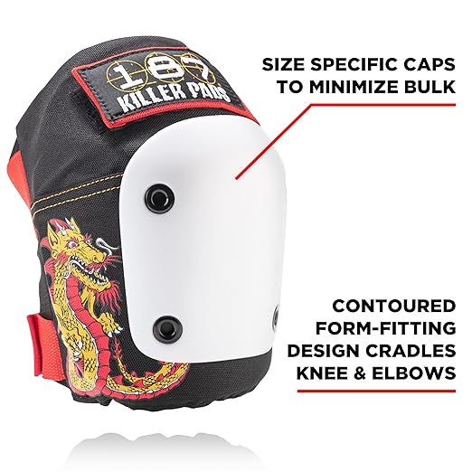 187 KILLER PADS Six Pack Pad Set, Elbow Pads, Knee Pads, and Wrist Guards - Ideal for Skateboarding, Roller Skating, and Inline Skating-StrideForce Fitness