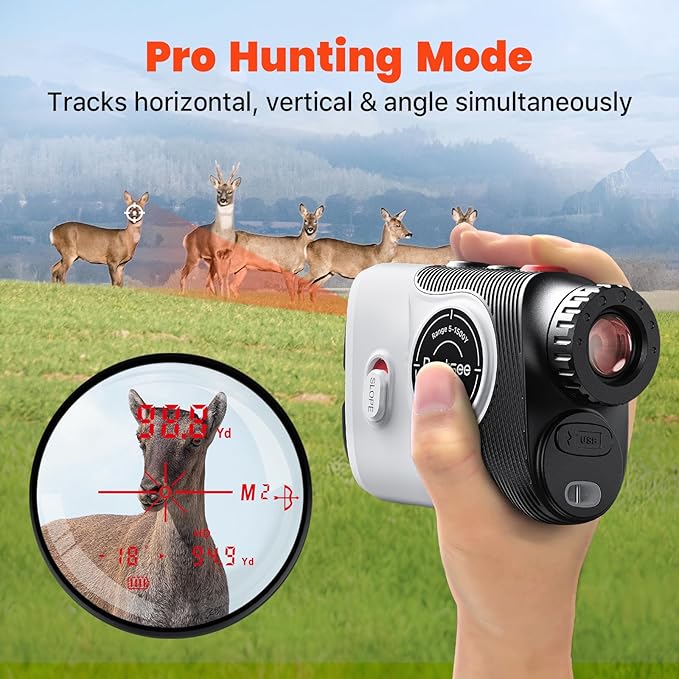 Golf Laser Rangefinder with Slope, 1500Y Range Finder, 0.3s Flagpole Locking Vibration, 7X Magnification, Magnet Stripe, 85% Transmission Lens for Golfing/Hunting, Golf Accessories for Men-StrideForce Fitness