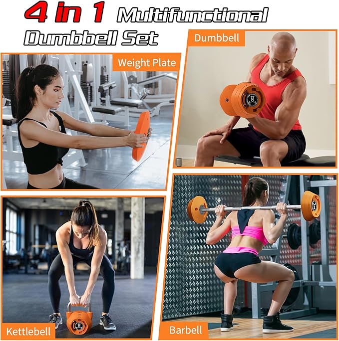 SKOK 25/55 lbs Pair Adjustable Dumbbells Set, Adjustable Weights Dumbbells Set for Men and Women with Anti-Slip Fast Adjust Weight by Turning Handle,Black Dumbbell with Tray-StrideForce Fitness