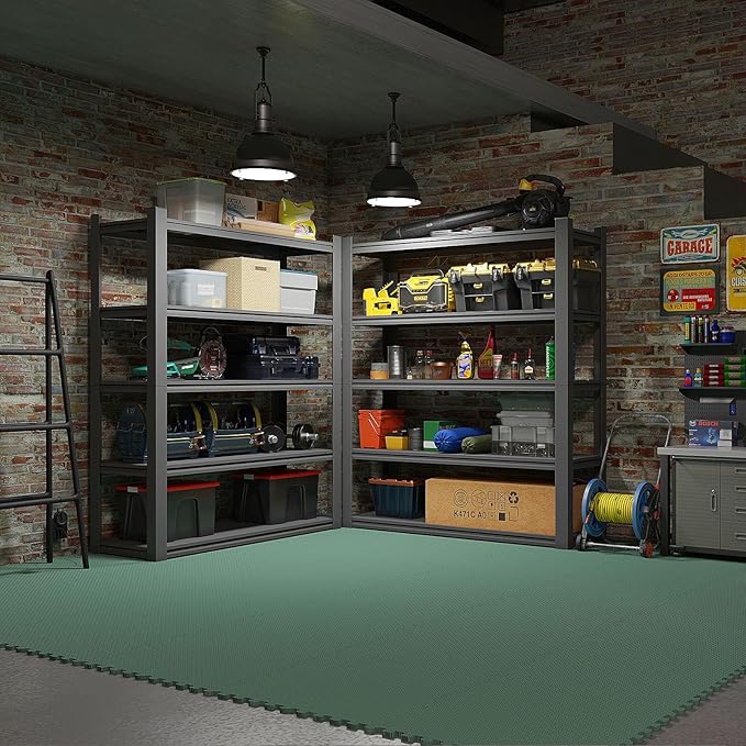 Home Gym Mat, Puzzle Exercise Mat, EVA Interlocking Foam Floor Tiles for Home Workout Equipment and Kids' Play Areas - Blue, 24 in x 24 in x ½ in - (Green, 24 Pack(96 SQ FT))-StrideForce Fitness