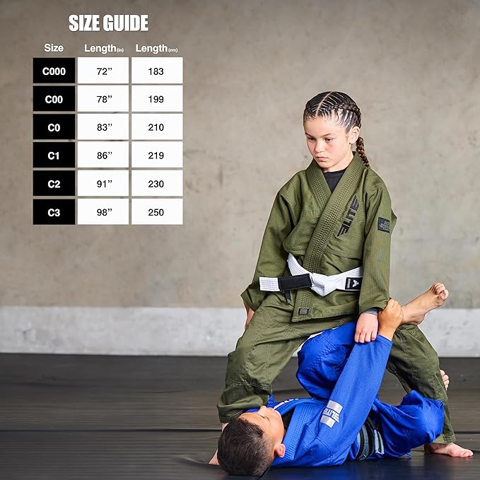 Elite Sports Kids Brazilian Jiu Jitsu Belts Preshurunk Martial Arts Youth BJJ Belts for Girls & Boys with BJJ Ranking Stripes-StrideForce Fitness
