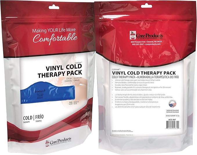 Core Products Flexible Vinyl Intense Cold Therapy Pack for Neck - 6" X 20"-StrideForce Fitness