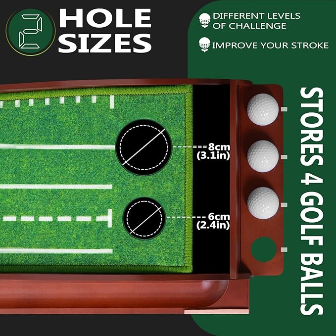 Urban Deco Putting Green Indoor, Golf Putting Mat Putting Matt with Auto Ball Return Training for Indoor and Outdoor Practice, Mini Golf Game for Home Office Backyard, Golfer Man Gift-StrideForce Fitness