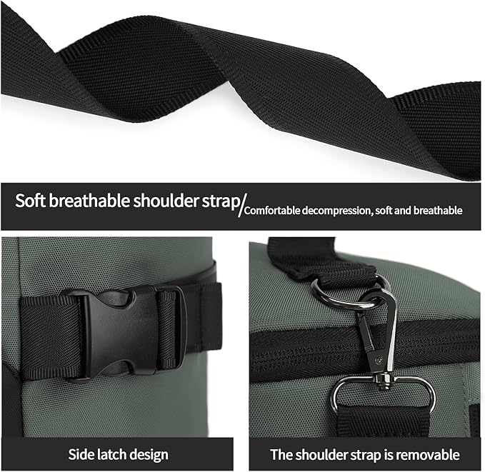 Kalesi Gym Duffle Bag Backpack 4-Way Waterproof with Shoes Compartment for travel Sport Hiking laptop Business-grey-StrideForce Fitness