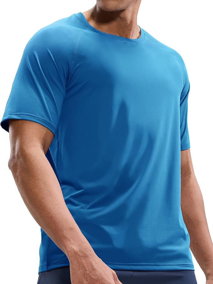 MIER Men's Dry Fit Workout T-Shirts Athletic Running Tee Short Sleeve Crew Neck Gym Tops, Polyester, Moisture Wicking-StrideForce Fitness