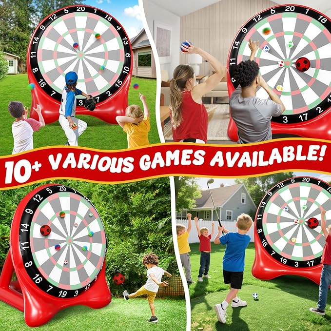 Inflatable Soccer Dart Board, Giant Kick Darts,Indoor Outdoor Lawn Yard Games for Kids Adults Family, Big Jumbo Carnival Games for Party | 6ft Dart Boards with Pump Accessories-StrideForce Fitness