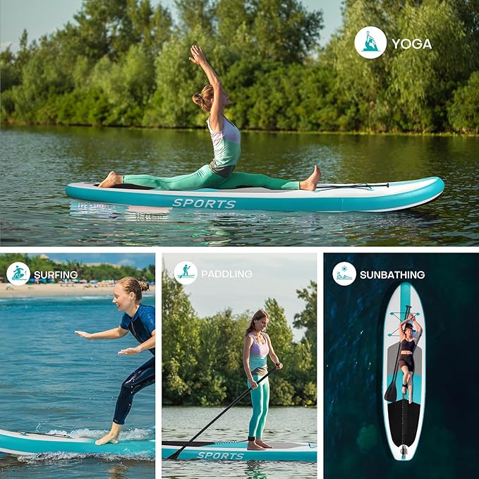 Panana Inflatable Stand Up Paddle Board, 10'x31 x6 SUP with Premium Paddle Board Accessories Kit, Anti-Slip EVA Deck for Adults Youth of All Skill Levels-StrideForce Fitness