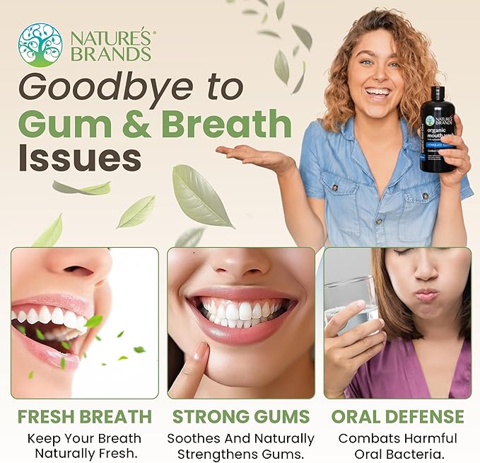 Mouth Wash,Organic 8 Oz BPA Free Plastic Bottle(1:10 Concentrate) by Herbal Choice Mari