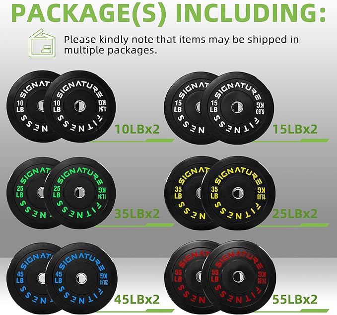 Olympic Bumper Plates Set, 2" Weight Plates for Strength Training & Weightlifting, Paris or Set or Set with Barbell, Multiple Options-StrideForce Fitness