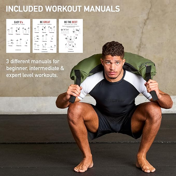 Elite Sports Bulgarian Canvas Bag, Fitness Canvas MMA Gym Cross Workout Training Sandbag 17, 25, 33, 45 lbs (UNFILLED)-StrideForce Fitness