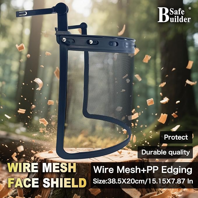 Forestry Safety Helmet with Build-in Visor Mesh Face Shield Ear Muffs 4 in 1 Chainsaw Safety Hard Hats-StrideForce Fitness