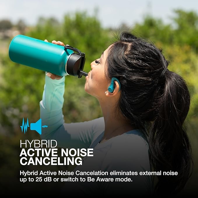 JLab JBuds Sport ANC 4 True Wireless Bluetooth Earbuds + Charging Case, Teal, Swipe + Touch Controls, Hybrid Active Noise Cancelation, Multipoint Connect, Customized Settings App-StrideForce Fitness