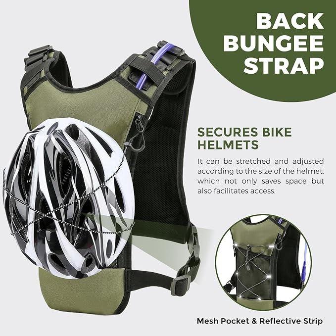 USA Original Patent Running Hydration Vest Backpack, Lightweight Chest Pack with 2.0L Water Bladder Bag Daypack for Hiking Running Cycling Race Marathon for Women Men-StrideForce Fitness