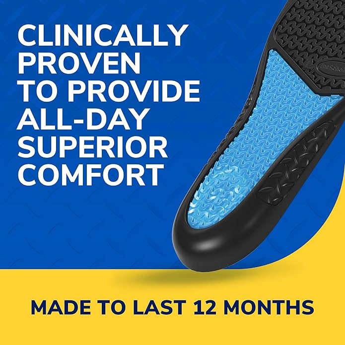 Dr. Scholl's Work All-Day Superior Comfort Insoles with Massaging Gel - Designed for Men & Women with Hard-Working Feet, Eliminates Sore Muscles and Tired Legs, Arch Support Inserts with Odor Control-StrideForce Fitness