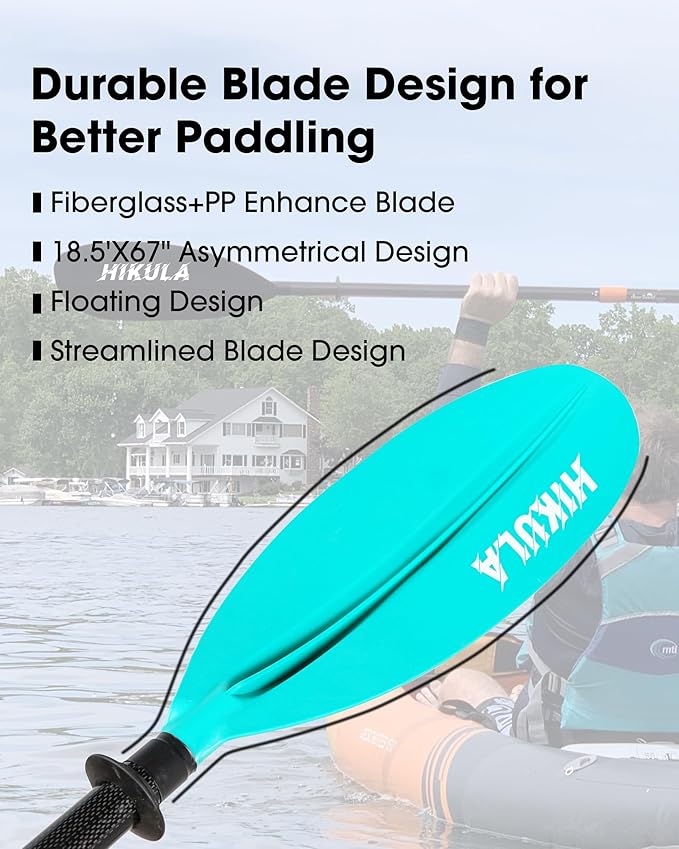 Adjustable Kayak Paddle with Carbon Shaft and PP Blade Available in 220-230/220-240/230-250cm Floating Lightweight Kayak Oars with Original Pattern-StrideForce Fitness