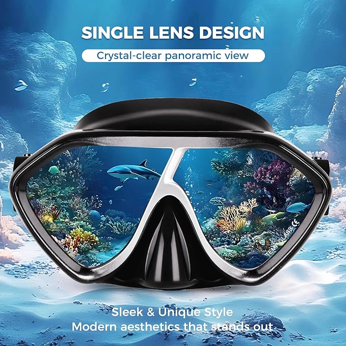 Scuba Diving Mask for Adults - Premium Anti-Fog Snorkeling Mask Comfortable & Leak-Proof Swim Goggles with Nose Cover for Scuba Diving, Snorkeling & Underwater Adventures-StrideForce Fitness