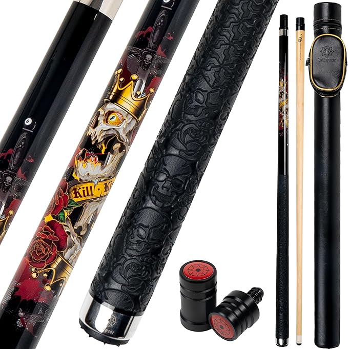 Collapsar CBP Pool Stick with 1X1 Hard Case,13mm Tip with Low Deflection Technology Billiard Cue,58" 2-Pieces 19-21 oz Professional Pool Cue Set-StrideForce Fitness