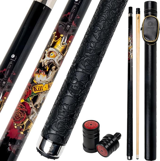 Collapsar CBP Pool Stick with 1X1 Hard Case,13mm Tip with Low Deflection Technology Billiard Cue,58" 2-Pieces 19-21 oz Professional Pool Cue Set-StrideForce Fitness