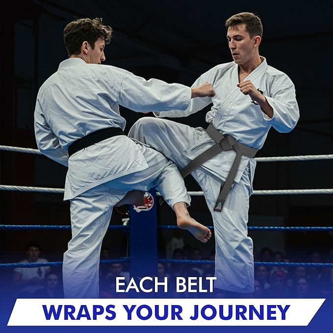 BJJ Belt for Men & Women Brazilian Jiu Jitsu Belt with Ranking Stripes Sleeve Bar Kids Jiu Jitsu Gi Belt-StrideForce Fitness