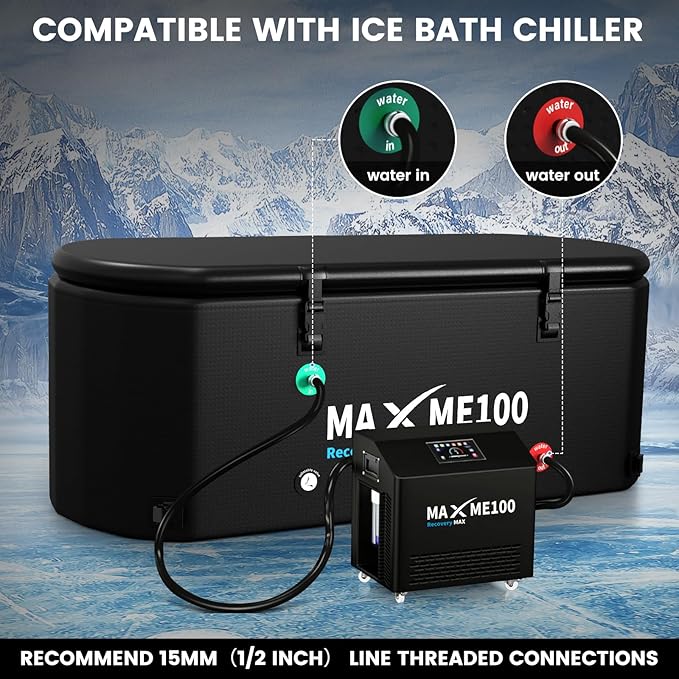 MAXME100® Ice Bath Cold Tub For Athletes, XXL Ice Plunge Tub, Cold Plunge Tube With Step, Water Chiller Compatible, Portable, Inflatable, Outdoor, Indoor (Recovery)-StrideForce Fitness