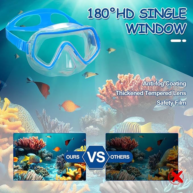 Hoolerry 4 Pcs Kids Nose Goggles Swim Goggles with Nose Cover for 3-8 Tempered Glass Snorkel Dive Mask Anti Fog with Elastic Strap No Leak Swimming Mask for Summer Diving Snorkeling-StrideForce Fitness