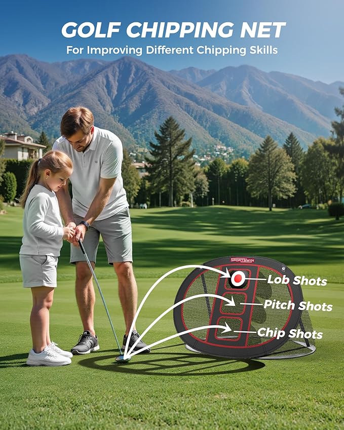 10x7ft Heavy Duty Golf Practice Net with Mat, Target Cloth, 8 Tees, 6 Balls, Carry Bag, Golf Training Net for Backyard Driving Chipping Indoor Outdoor-StrideForce Fitness