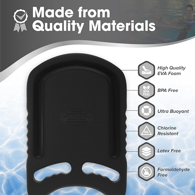 Kickboard Adult & Youth Swim Buoy Aid Leg Kick Exercise Training Float for Swimming Pool or Open Water Foam Equipment | High Buoyancy | Non-Slip | EVA Material & BPA Free-StrideForce Fitness