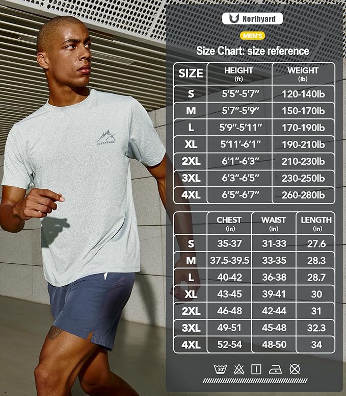 NORTHYARD Men's UPF 50+ Sun Protection Shirts Swim SPF UV Quick Dry Short Sleeve T-Shirts for Athletic Fishing Rash Guard-StrideForce Fitness