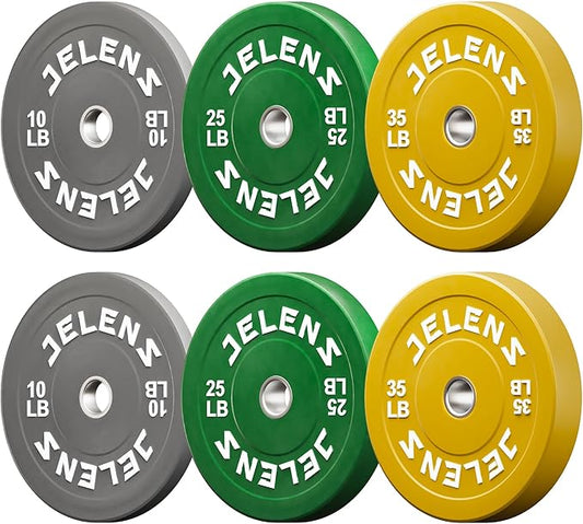 Olympic Barbell Weight Plates Set, 2-Inch Black/Colored Rubber Bumper Plate Weight Set for Strength Training and Weightlifting, Multiple Options-StrideForce Fitness