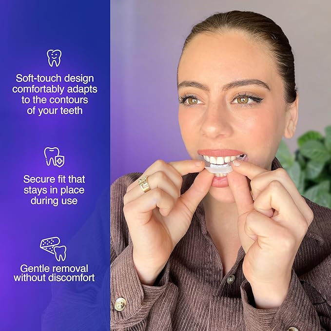 GuruNanda Ready-to-Use Prefilled Whitening Trays (7 Treatments) with 8% Hydrogen Peroxide to Remove Surface Stains, Fast & Easy Teeth Whitening for Sensitive Smiles