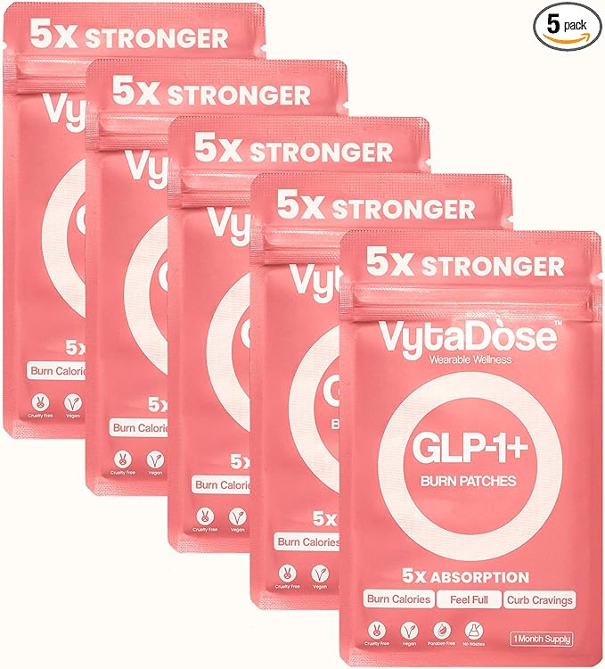 GLP1 Patches | 5X Stronger Formula | 12 Hour Extended Hunger Support | Berberine, Pomegranate, Green Tea, L-Glutamine | New & Improved Kind of GLP-1 Patches | 30 Count-StrideForce Fitness