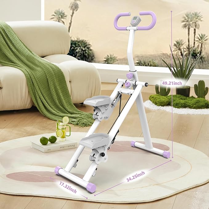 Stair Stepper for Home, Folding Vertical Climber Workout Machine for Full-Body Exercise Stair Stepper with Stable Frame Adjustable Handlebar & Pedals-StrideForce Fitness