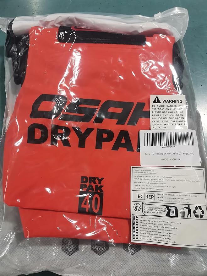 Waterproof Duffel& Luggage Bag - Motorcycle Dry Bag Tail Saddle Bags with Roll Top Closure,Large Storage Space,for Camping, Kayaking, Fishing & Traveling(Orange, 40L)-StrideForce Fitness