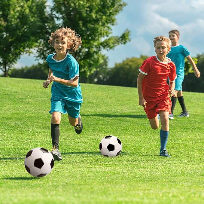 Soccer Ball Size 2 Size 3 Size 4 Size 5 with Pump - Single, 2 or 3 Pack - Official Size & Weight - Classic Indoor Outdoor Soccer Long-Lasting - Ideal Gift for Toddler Kids Boys Girls Youth Adult-StrideForce Fitness