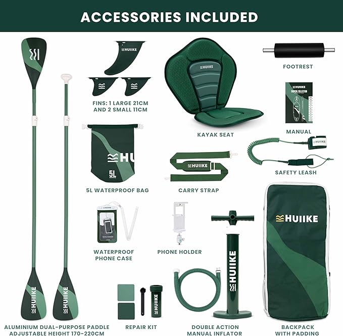 Inflatable Paddle Board for Adults with Accessories Included, Oar, Fins, Pump. Stand Up Paddleboard Great Stability and Resistance. 10’ x 33" x 5.9", Maximum Load 286 lb-StrideForce Fitness