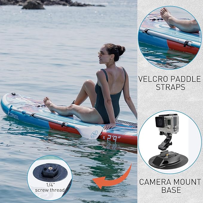 UPWELL 11’6”/11'2”/11'/10'8”/10'6”/10'2” Inflatable Stand Up Paddle Board with sup Accessories Including Backpack, Repairing Kits, Non-Slip Deck, Leash, 3 Fins, Paddle and Hand Pump-StrideForce Fitness