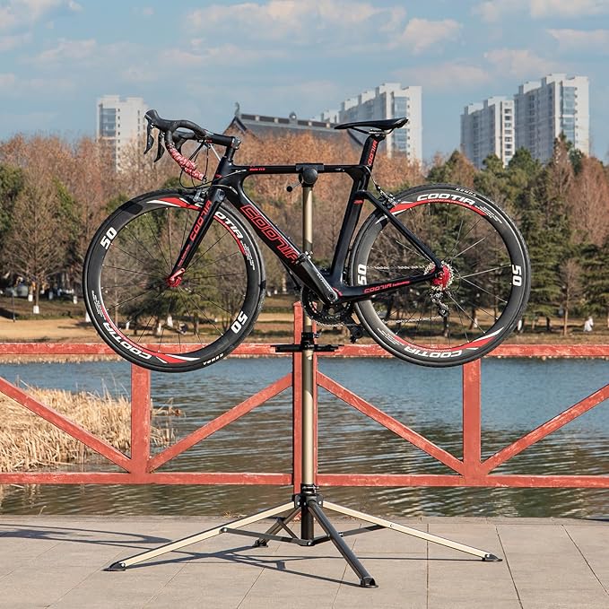 CXWXC Bike Repair Stand - Bicycle Stand For Maintenance Workstand - Ebike Repair Stand Shop Home Mechanics for Mountain Road Bike and E Bike (Champagne)-StrideForce Fitness